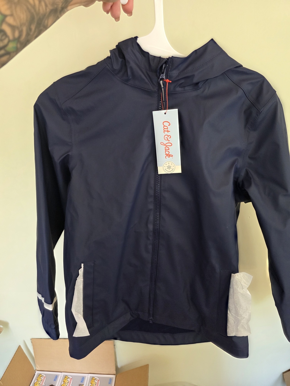 Cat & Jack Navy Hooded Kids Raincoat